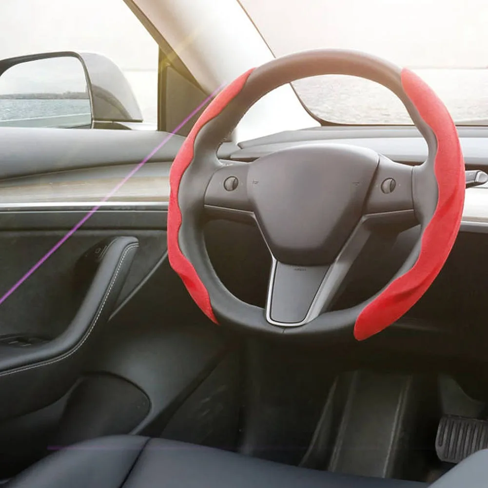 

Car Steering Wheel Cover Durable High Quality ABS + Suede Anti-Slip Brand New Breathable Comfortable Interior For Car