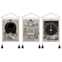 tarot tapestry the sun the moon the star tapestry tarot card tapestry mysterious tapestries for room wall decor 13 8x19 7 inches