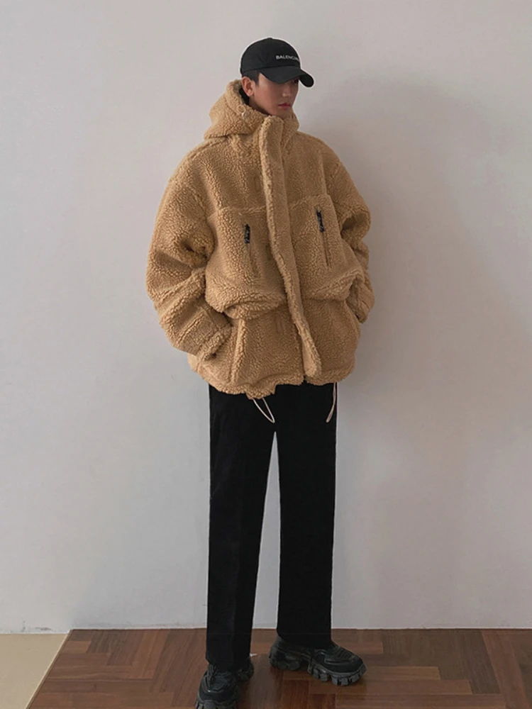 Кашемировая куртка из ягненка мужская зимняя толстая флисовая хлопковая