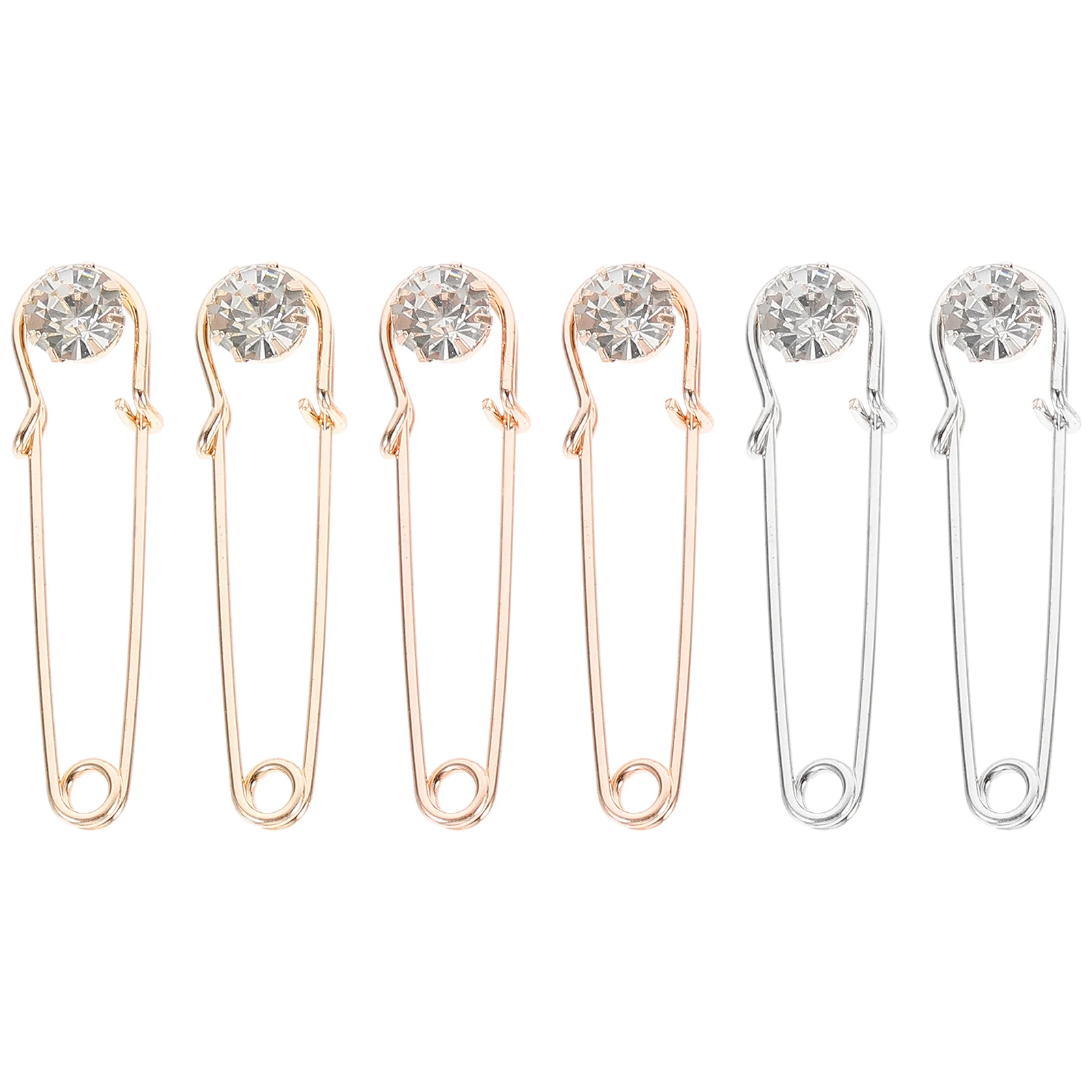 

6 Pcs Woman Sweater Rhinestone Brooches Vintage Embellished Sweaters Women Waist Buckle Clip Cardigan Collar Anti Exposure