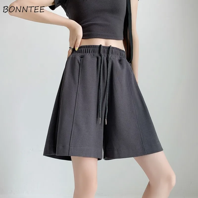 

Casual Pants Women Solid Casual Loose Knee Length Bright Line High Waist Ins Korean Style Summer Streetwear Chic Unisex Popular