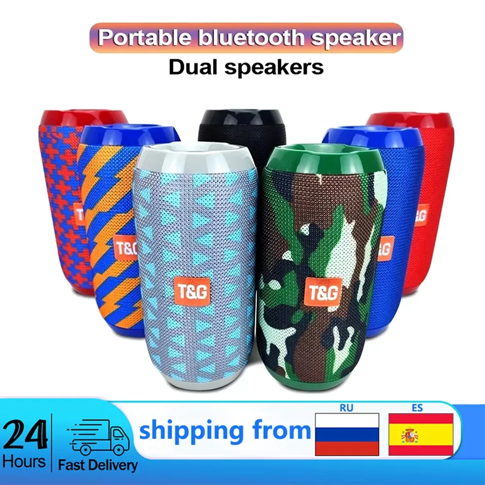 

NEW TG117 Bluetooth-compatible Speaker Outdoor Waterproof Portable HiFi Column Stereo Loudspeaker TF Card FM Radio Wireless Spea