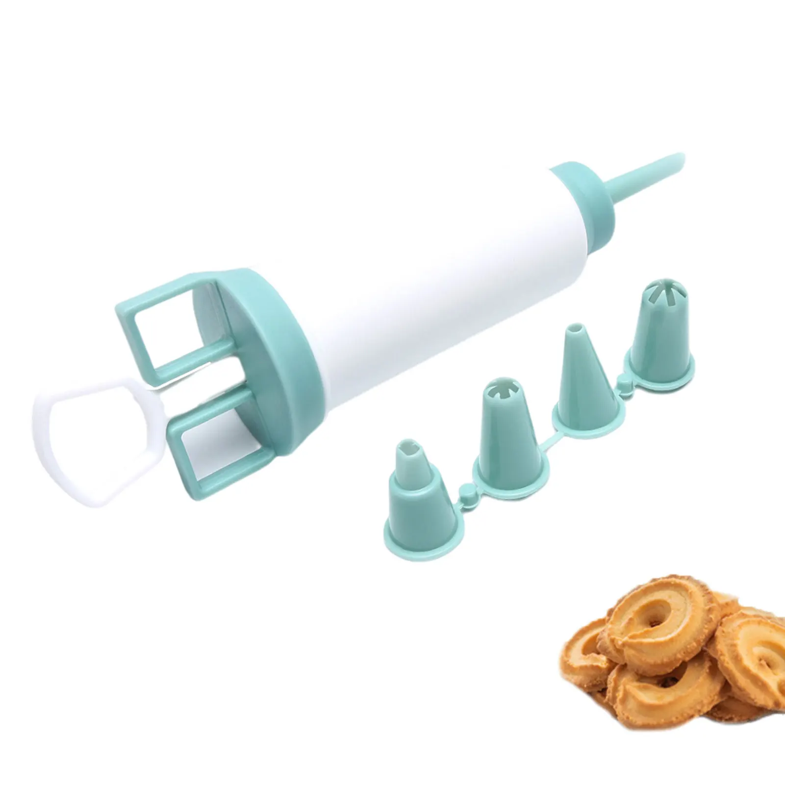 

Cookie Decorating Gun Sets Biscuit Press Maker Cream DIY Pastry Syringe Extruder with 5 Piping Nozzles Kitchen Baking Tools