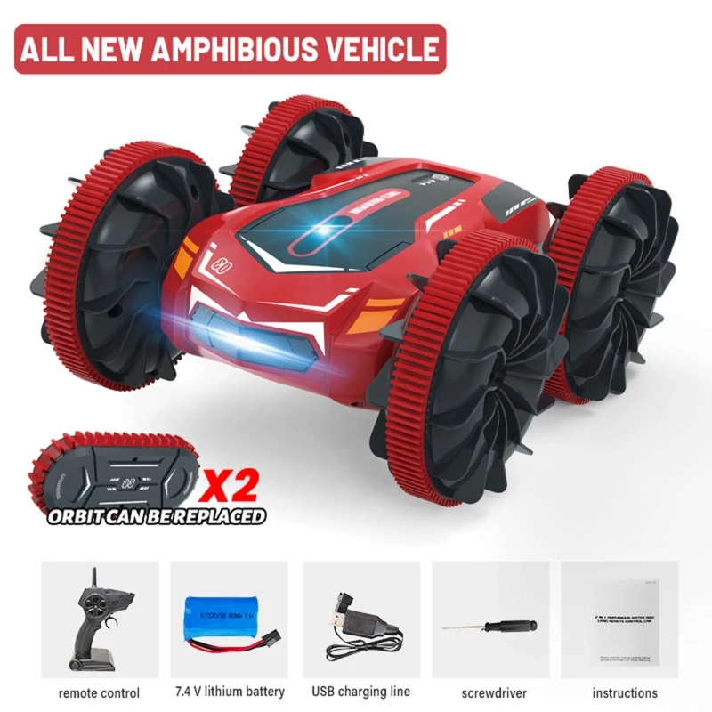 Hobby Drift Toy Model Tumbling Car 2-in-1 Rc Boat Powerful Motor Children Electric Gift