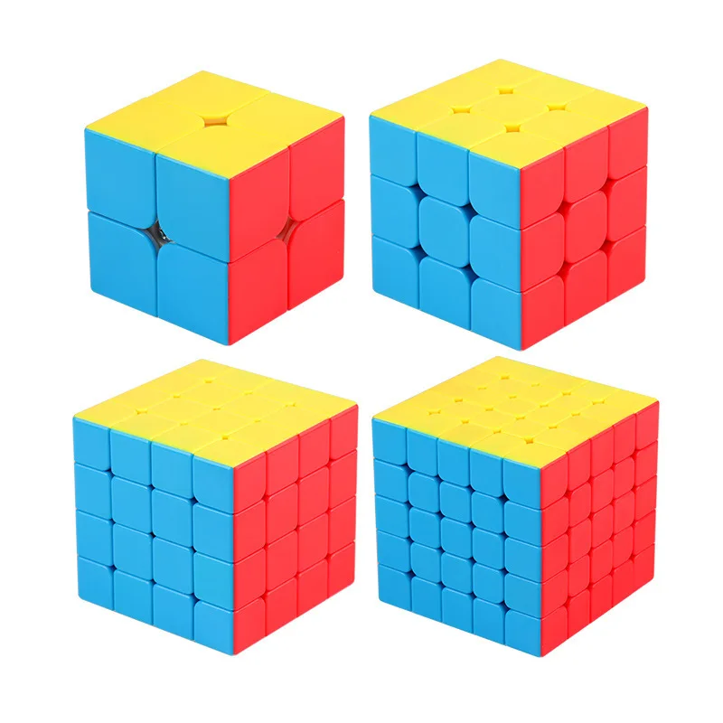 Cube 2x2 3x3 4x4 5x5 Speed Professional Magic Cubes Meilong 2pcs|4pcs/set Educational Puzzle Toys