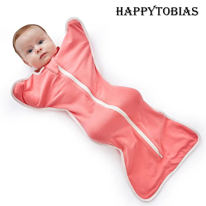 Happytobias Newborn Baby Cotton Sleeping Bags Wipes Raised Hand Anti-Shock Sleepsacks Swaddle Blanket Schlafsäcke 0-3-6month S12