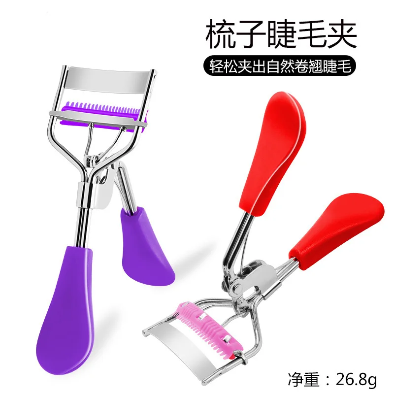 

Fashion Silicone Love Heart Eyelash Curler Eye Lash Curling Makeup Tools with Comb
