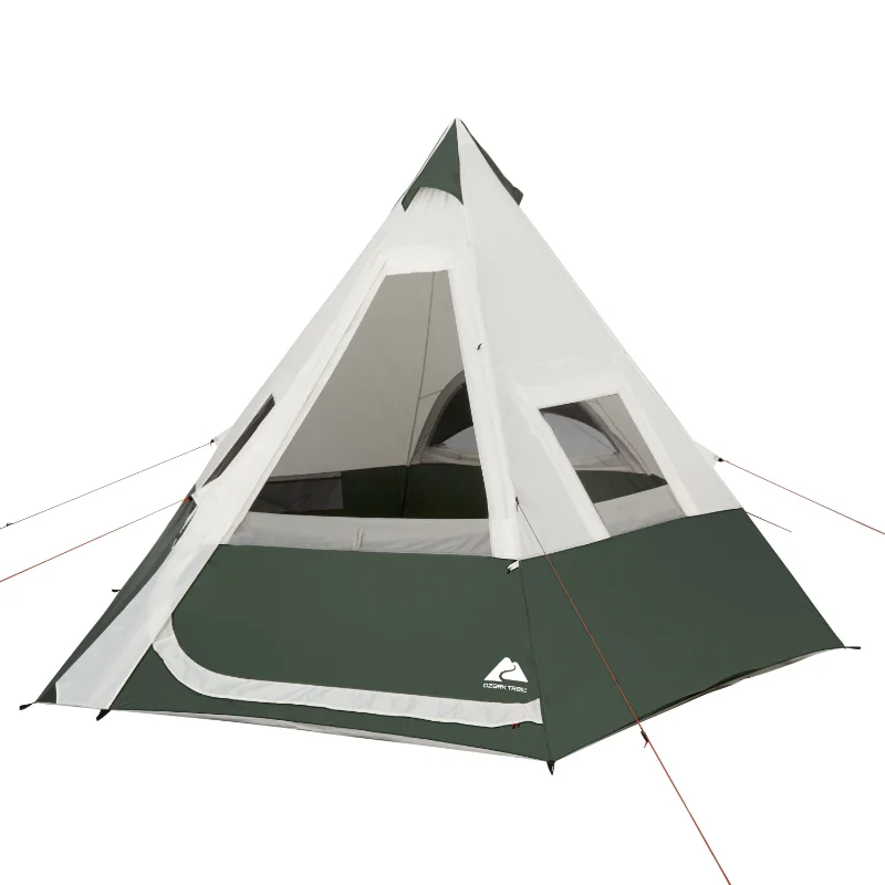 

Палатка-вигвам Ozark Trail на 7 человек, Однокомнатный тент с вентиляционным окошком, Ультралегкая Зеленая палатка для кемпинга
