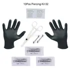 Набор профессиональных инструментов для пирсинга, ювелирные изделия для прокола языка, гвоздика, 10 штук, 1 комплект