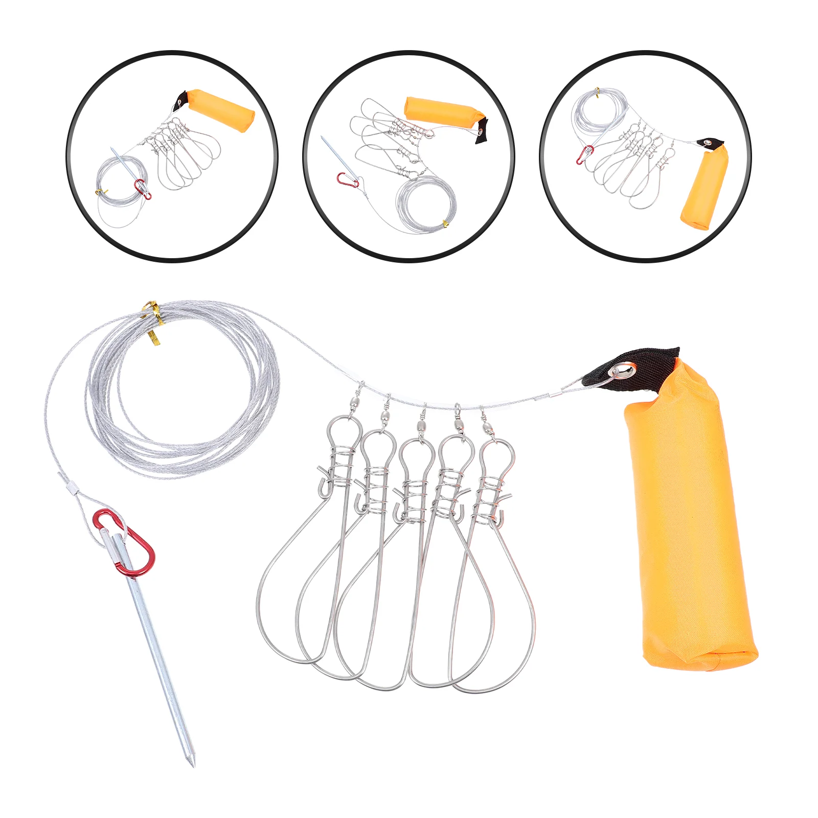 

Fish Stringer Lock Snaps Fishing Metal Kayak Rope Stainless Cable Live Holdersnap Swivel Wirebuckle Locks 5 Steel String Catfish