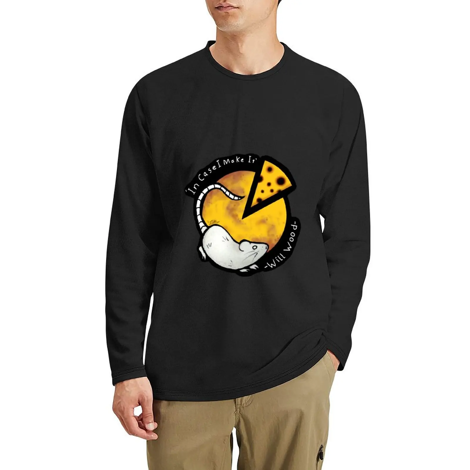 Длинная футболка Rat In The Moon (Will Wood) Футболка большого размера простые белые