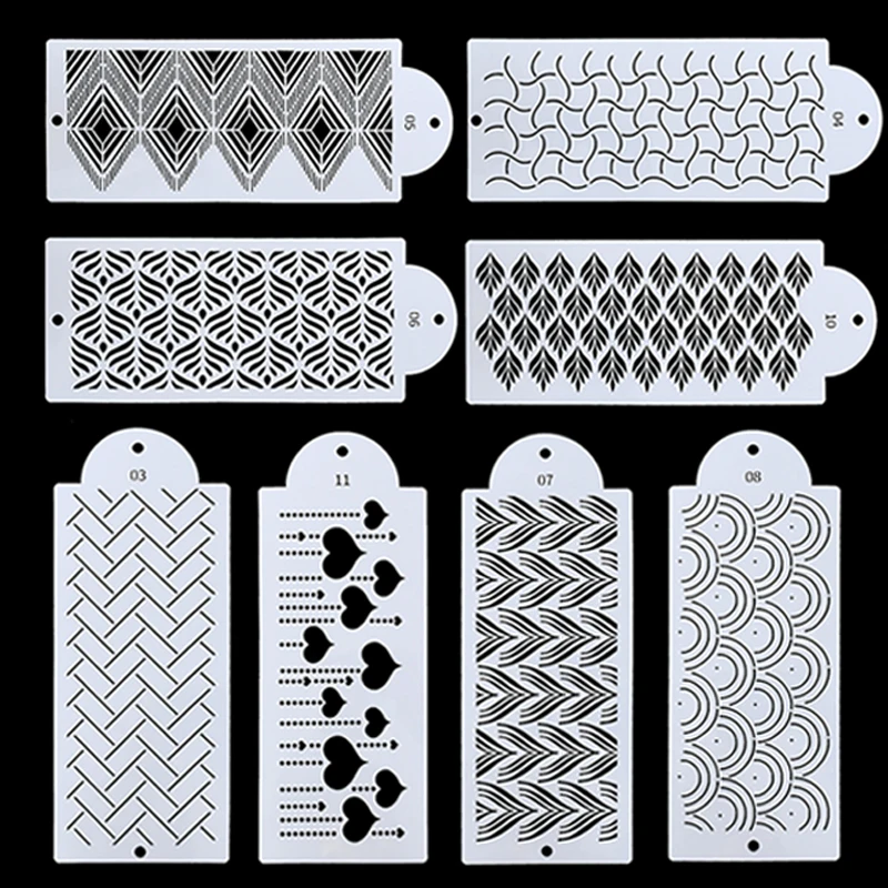 

Damask Lace Border Cake Stencil Template Mould Fondant Birthday Wedding Party Cake Side Spray Sugarcraft Decorating Baking Tools