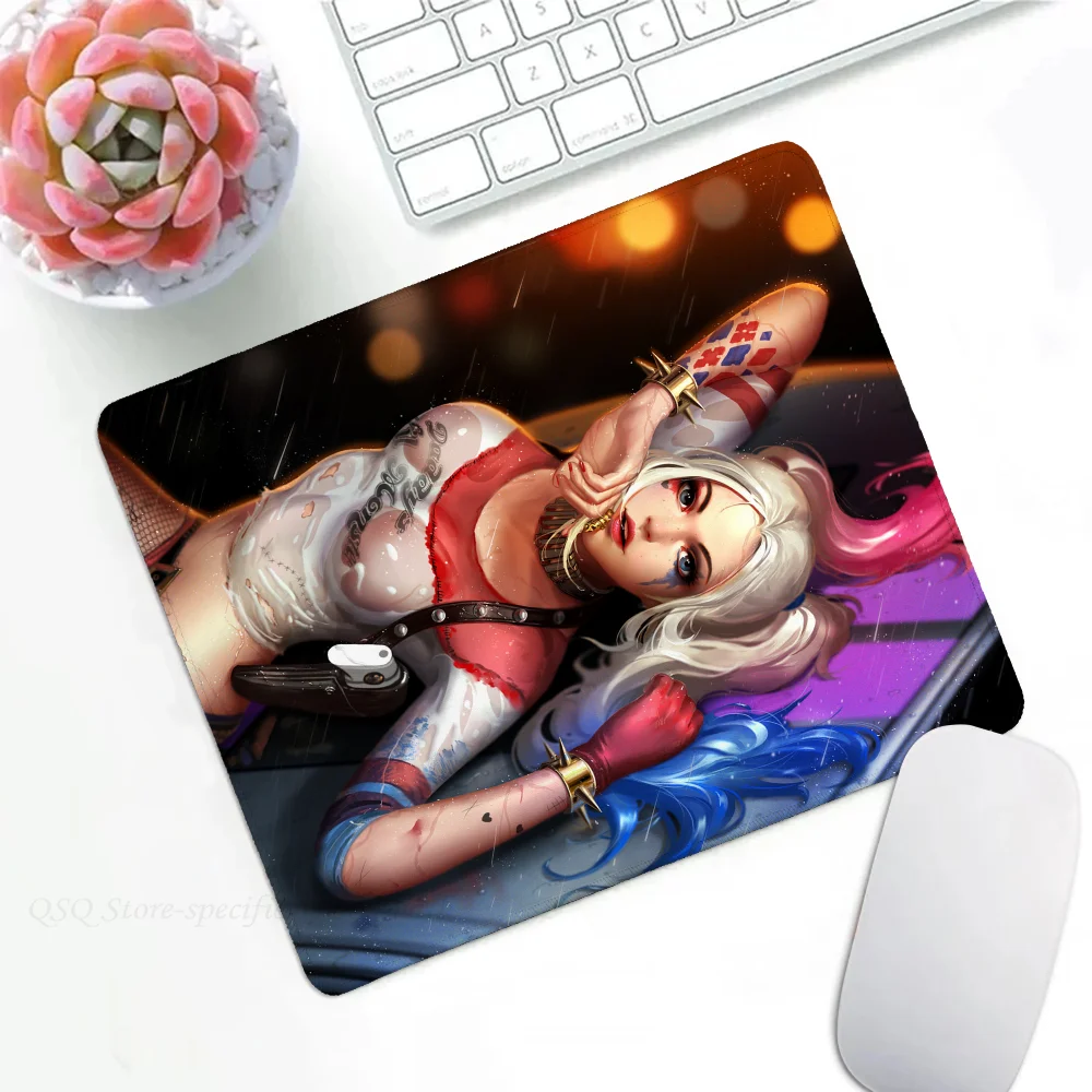 Коврик для мыши S-Suicide Squad H-Harley Q-Quinn маленький коврик LockEdge геймеров компьютерного