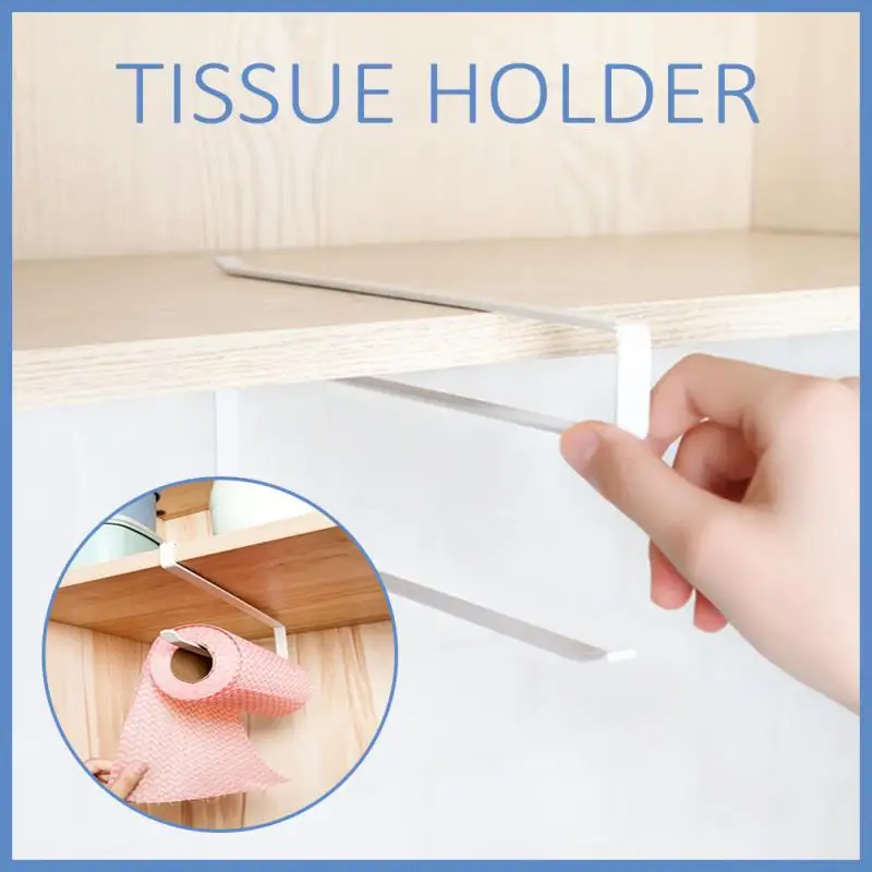 

Kitchen Tissue Holder Hanging Toilet Roll Paper Holder Towel Rack Cabinet Door Hook Holder Bathroom Organizer