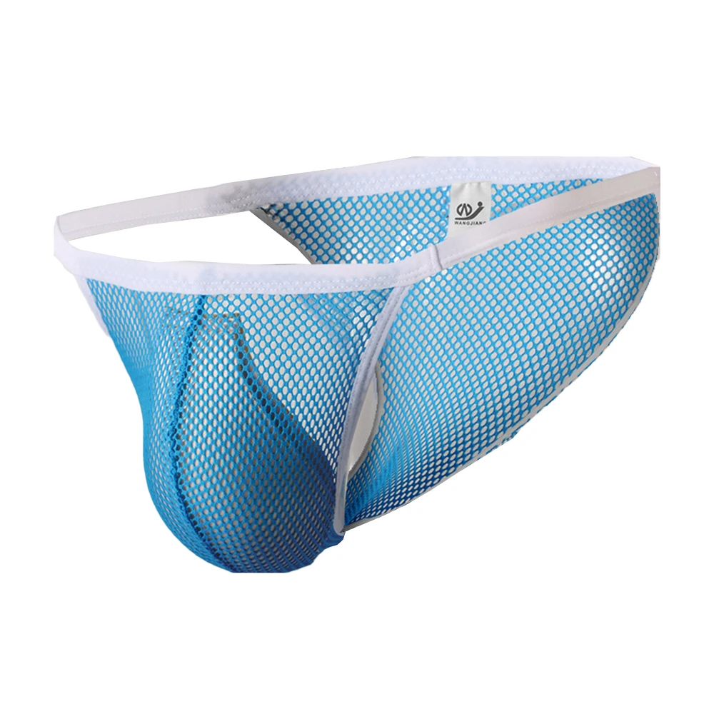 Mesh Men Briefs Sexy Jockstrap Sexy Lingerie Low Waist Underwear Quick Dry Pouch Backness Underpants Ultra-thin Bikini Thongs