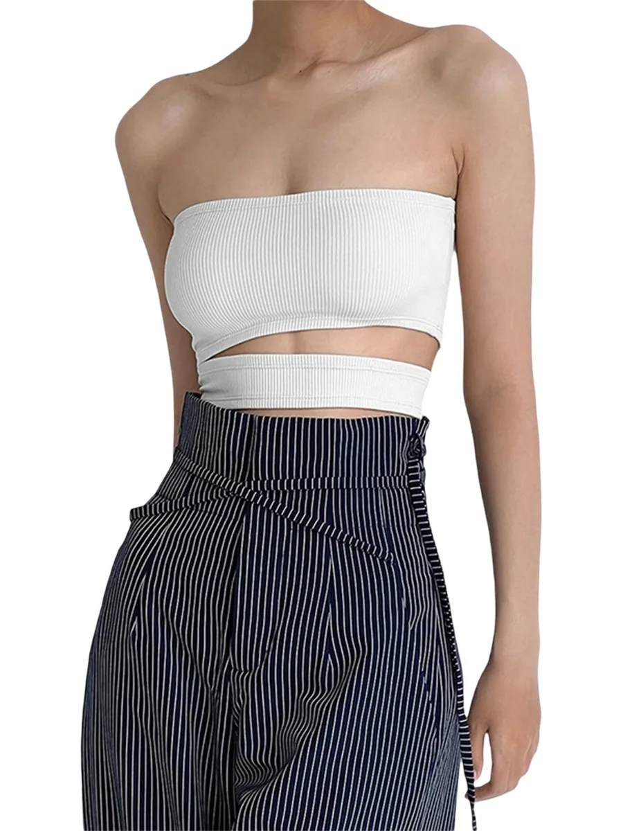 

Axupico Women Crop Tank Top Sleeveless Backless Solid Camisoles Sweetheart Slim Fit Split Vest Summer Clothes Streetwear Solid