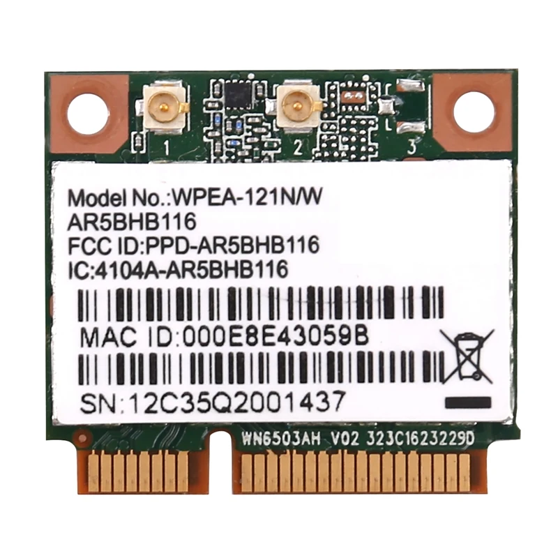 

Wireless Network Card Atheros AR9832 AR5BHB116 2.4/5 Ghz Single-Chip 300 Mbps 802.11N MINI PCI-E Wireless Card WIFI