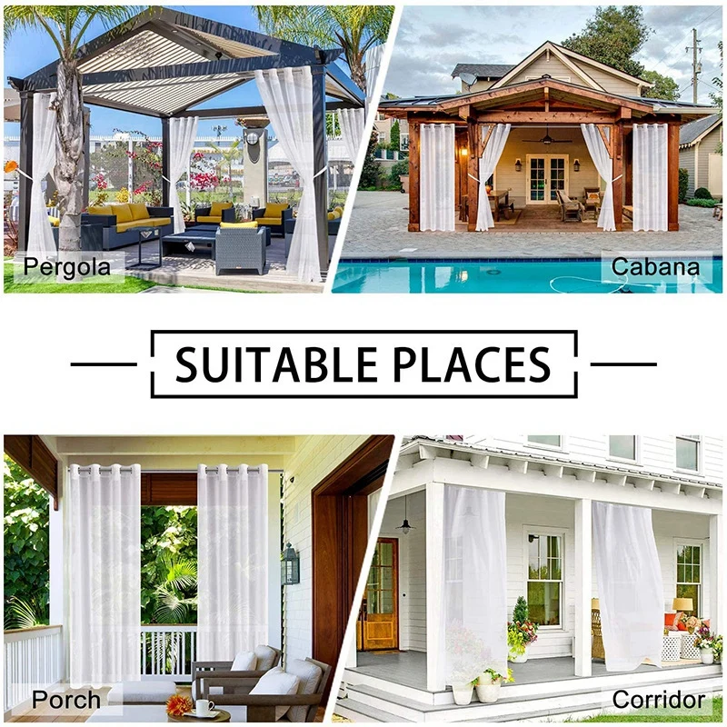 Белая уличная занавеска вуаль садовая водонепроницаемая панель искусственные