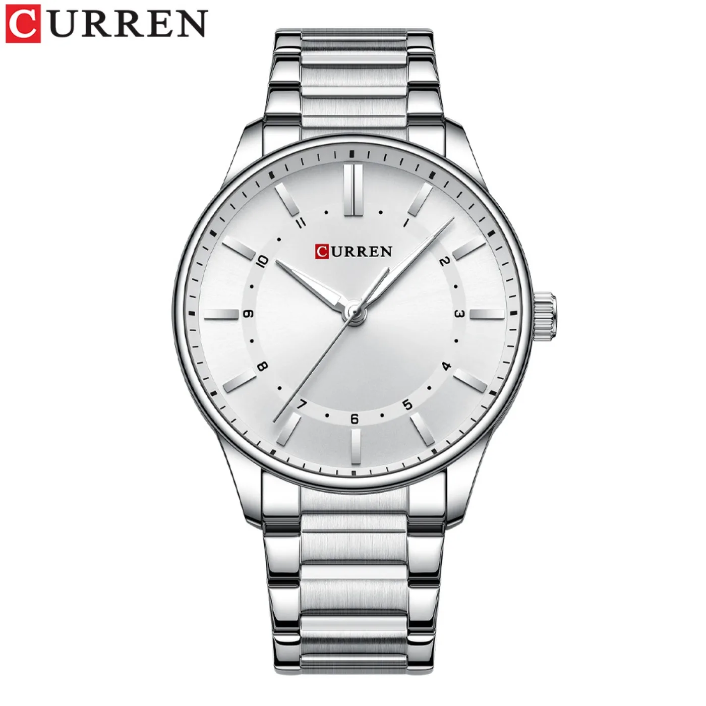 Фото Мужские кварцевые часы CURREN 8430 Classic Fashion, классический дизайн, светящиеся стрелки, простой золотистый корпус из нержавеющей стали, для делового и повседневного стиля, Reloj Hombre №2
