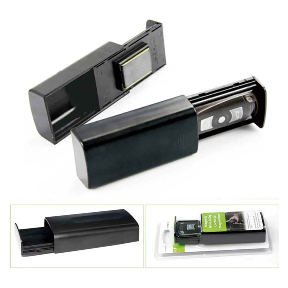 

Creative Magnetic Black Key Safe Box Car Key Holder Hidden Storage Outdoor Stash For Home Office Car Truck Caravan Secret Box
