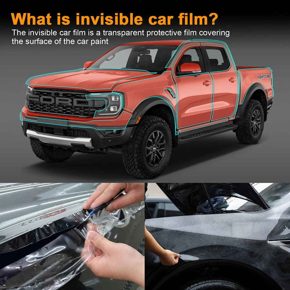 Фото Защитная пленка PPF для Ford Ranger Raptor 2023-2025: самовосстанавливающаяся, невидимая, предварительно вырезанная, из ТПУ, устойчивая к царапинам, для бампера и капота №2