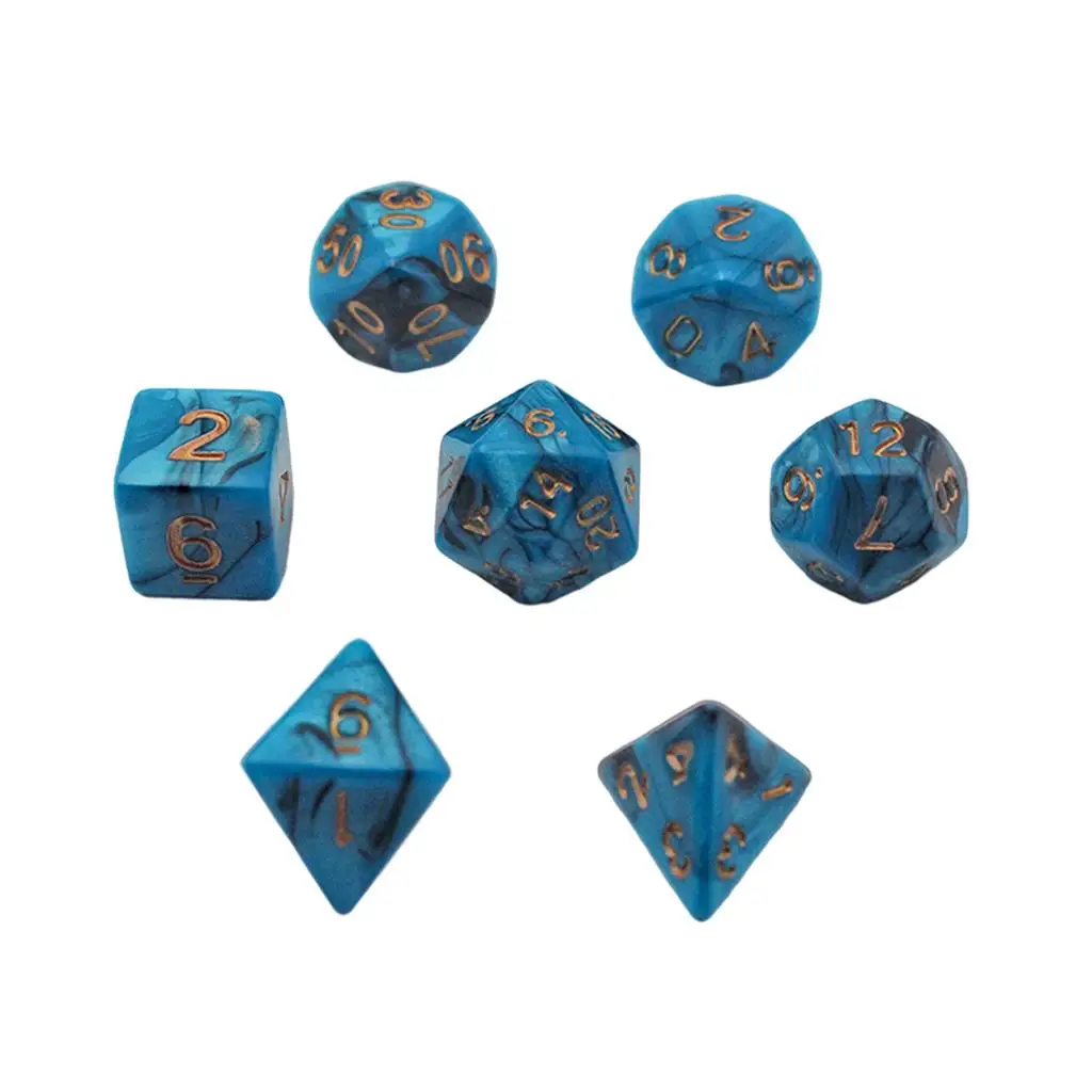 

7 шт., многогранные игральные кости D4 D6 D8 D10 D12 D20