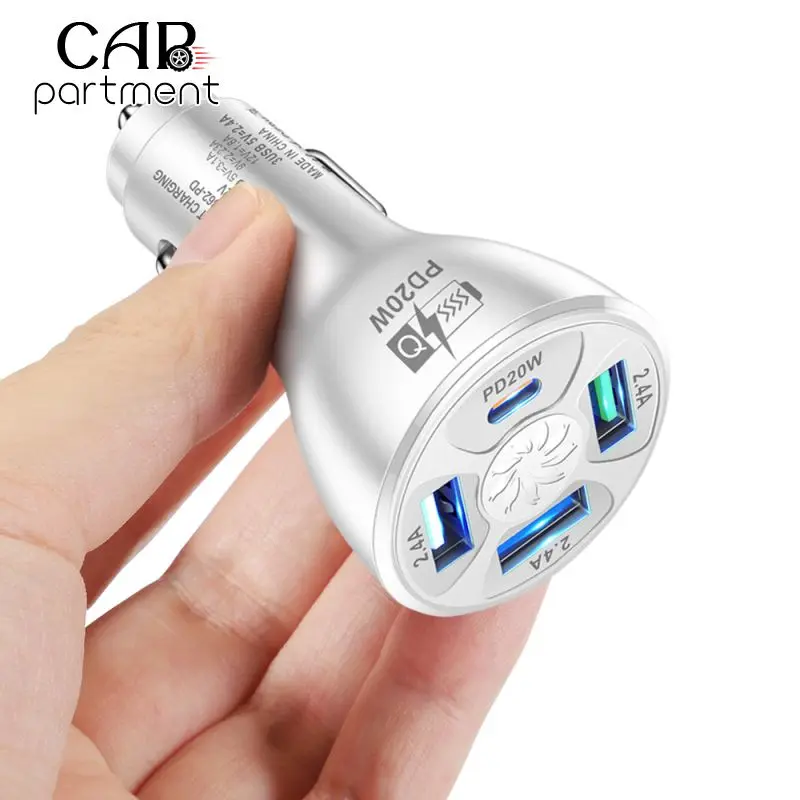 

Fast Charging Vehicle Charging Universal Pd20w One Driven Four Cigarette Lighter Plug Pd Protocol Car Cigarette Adapter 4-port