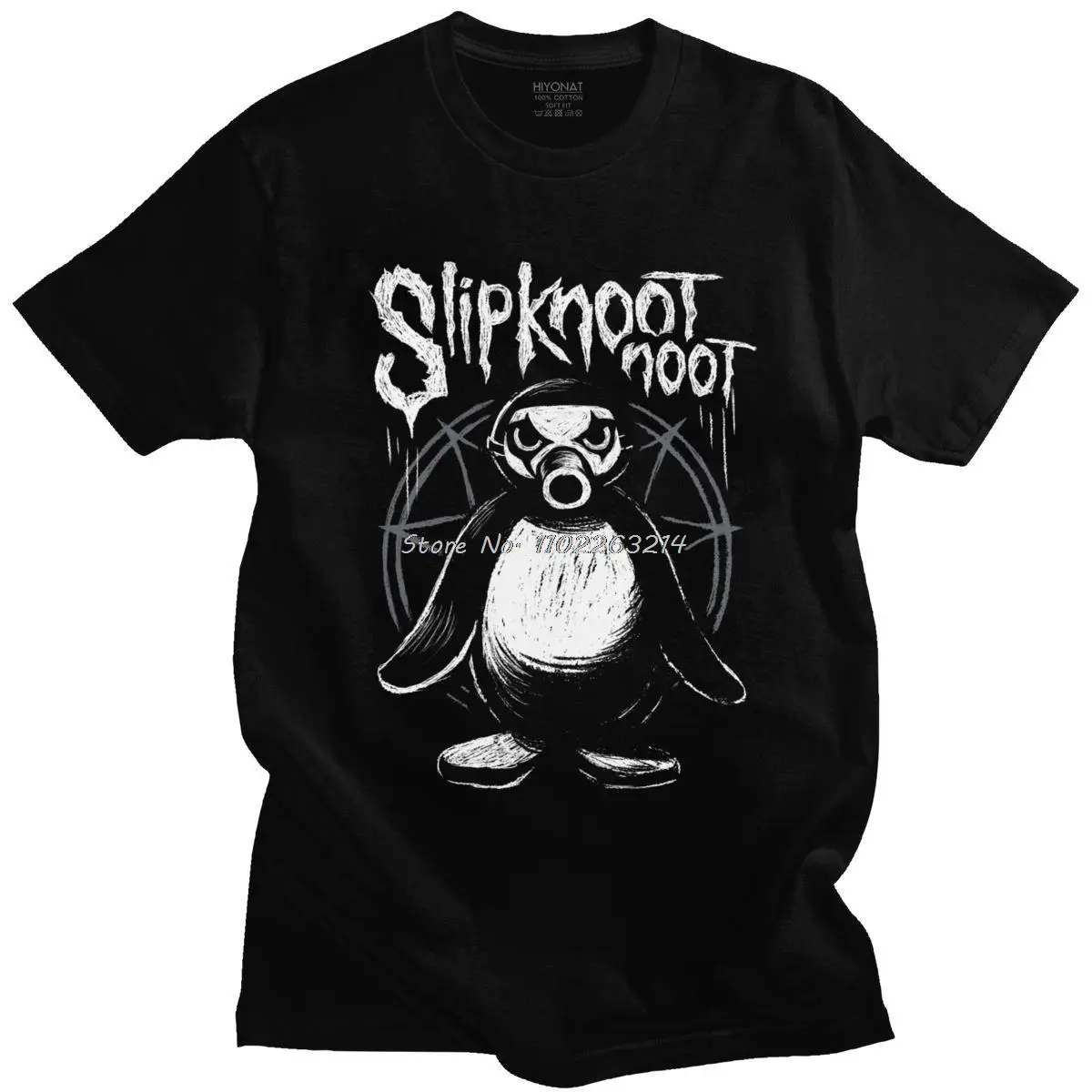 T-shirt à manches courtes pour homme  humoristique et décontracté  en coton  dessin animé pingouin