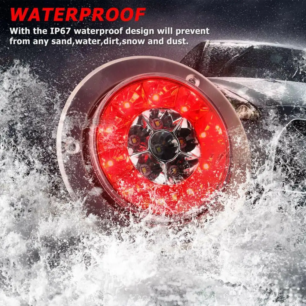 

2Pcs Rear Tail Light Conveneint Aluminum Shockproof Wide Application LED Rear Lamp for Vehicle Tail Lamp Tail Lamp