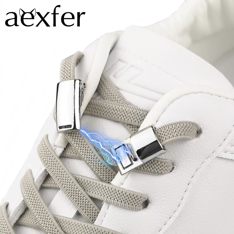 

Magnetic Shoe Laces Lock Press No Tie Shoelaces Lock Elastic Shoe Laces for Kids Adult Lock Press Elastic Laces Sneakers