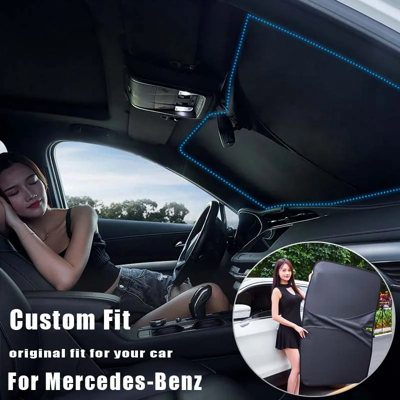 

Custom fit Heat Insulation Car front Windshield Sunshade cover For Mercedes-Benz GLE R class GLA X156 GLC GLK W463 X164 GLS