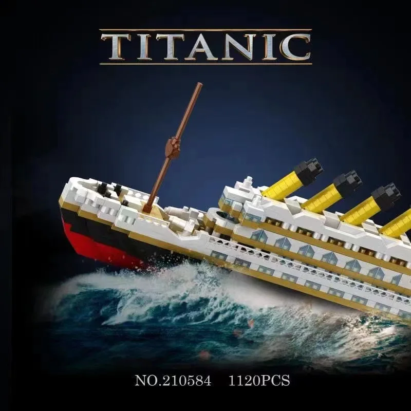 

3D модель круизного лайнера Titanic RMS, лодка, взрослый город, строительные блоки, корабль, круизное судно, строительные блоки, строительные блоки, строительные комплекты MOC, игрушки, Алмазный фильм