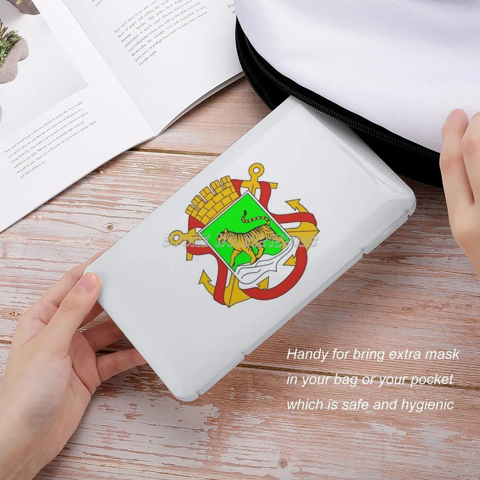 Герб Владивостока Россия одноразовый контейнер для хранения пылезащитных и