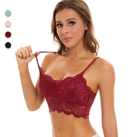 women lace bras top comfortable bralette floral sexy underwear vest female hollow out wireless lingerie seamless push up bra