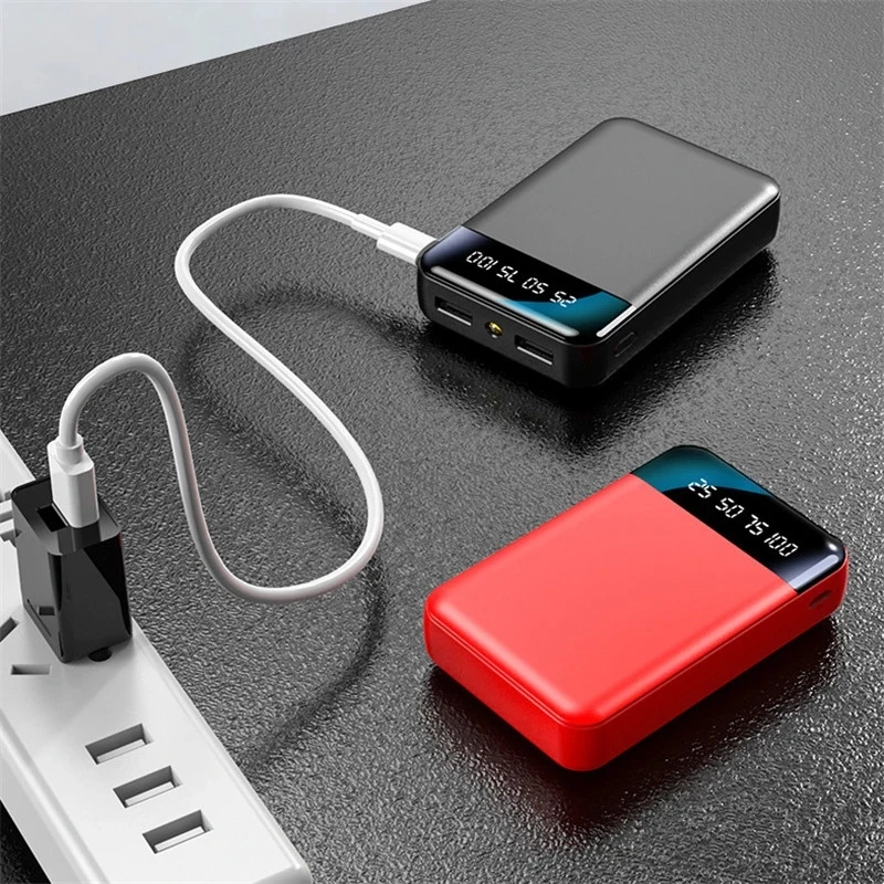 30000mah portable mini 2 usb power bank flashlight digital display external battery cell phone for iphone 12 13 xiaomi android free global shipping