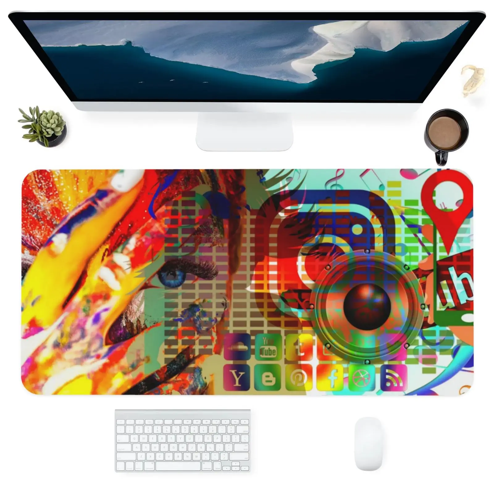 

Art Abstract Table Mats Personalized Fabric Mouse Pad Office Carpet Desk Pad Mouse Mat For The Mause Ped XXl Deskpad Protector