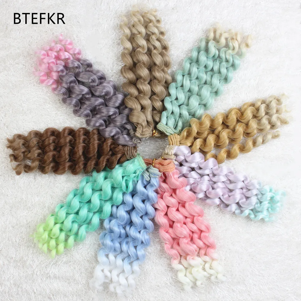 

2 Pcs Doll Accessories Long Curly Wigs Hair for Doll BJD Girl Wig Hair Row High Temperature Wire DIY Dolls Wigs 20*100cm