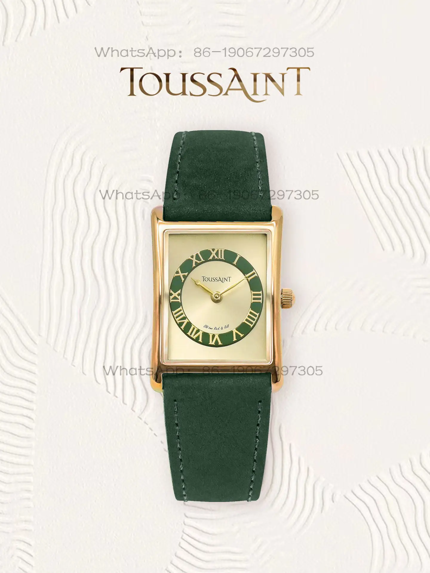 Фото Новые женские часы TOUSSAINT Toussaint Small Waist Series Moss Velvet Green, простые и универсальные. №1