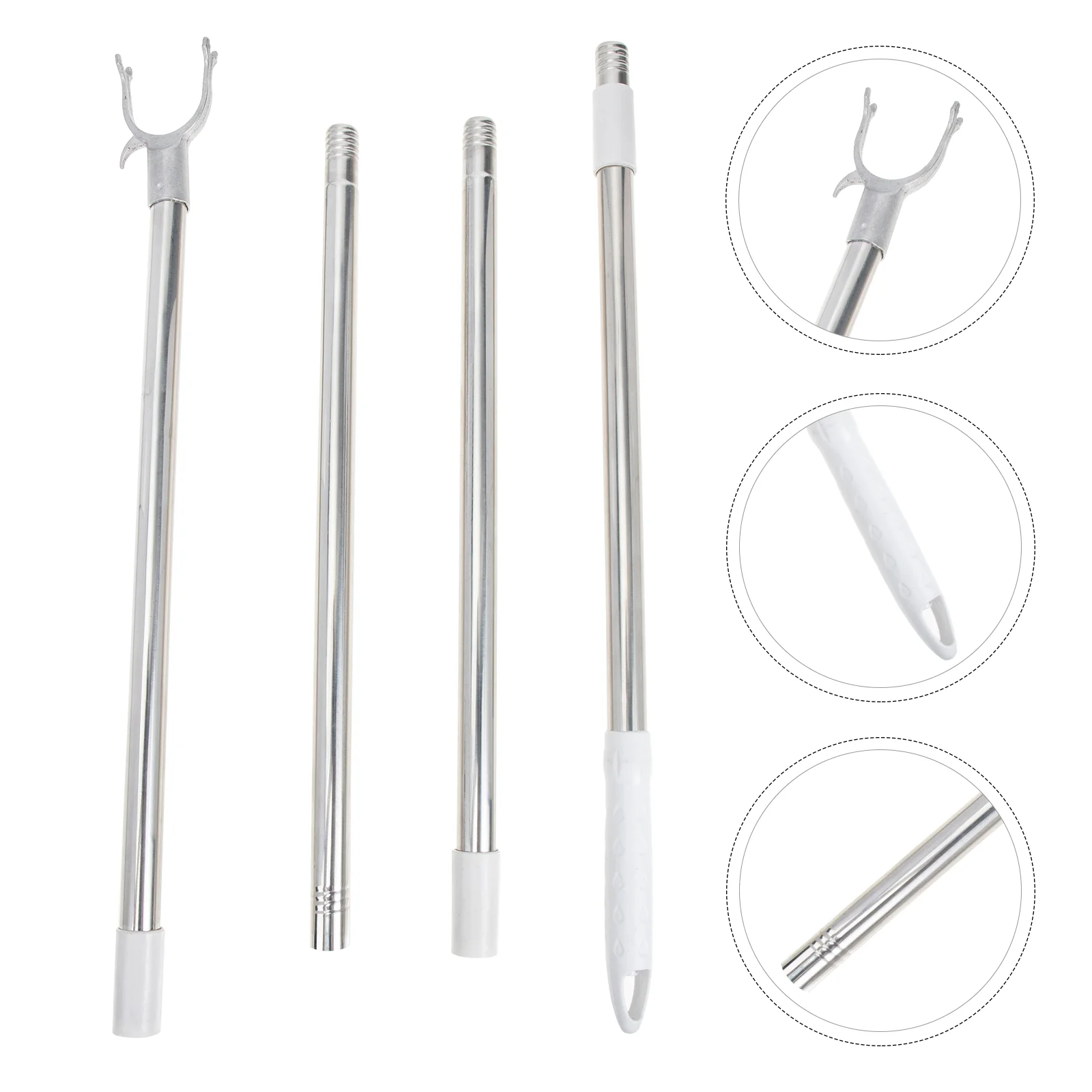 

Hanging Closet Rod Telescoping Pole Outdoor Apparel Extendable Reach Pole Telescoping Shepherds Hook Garment Hook Mutitool