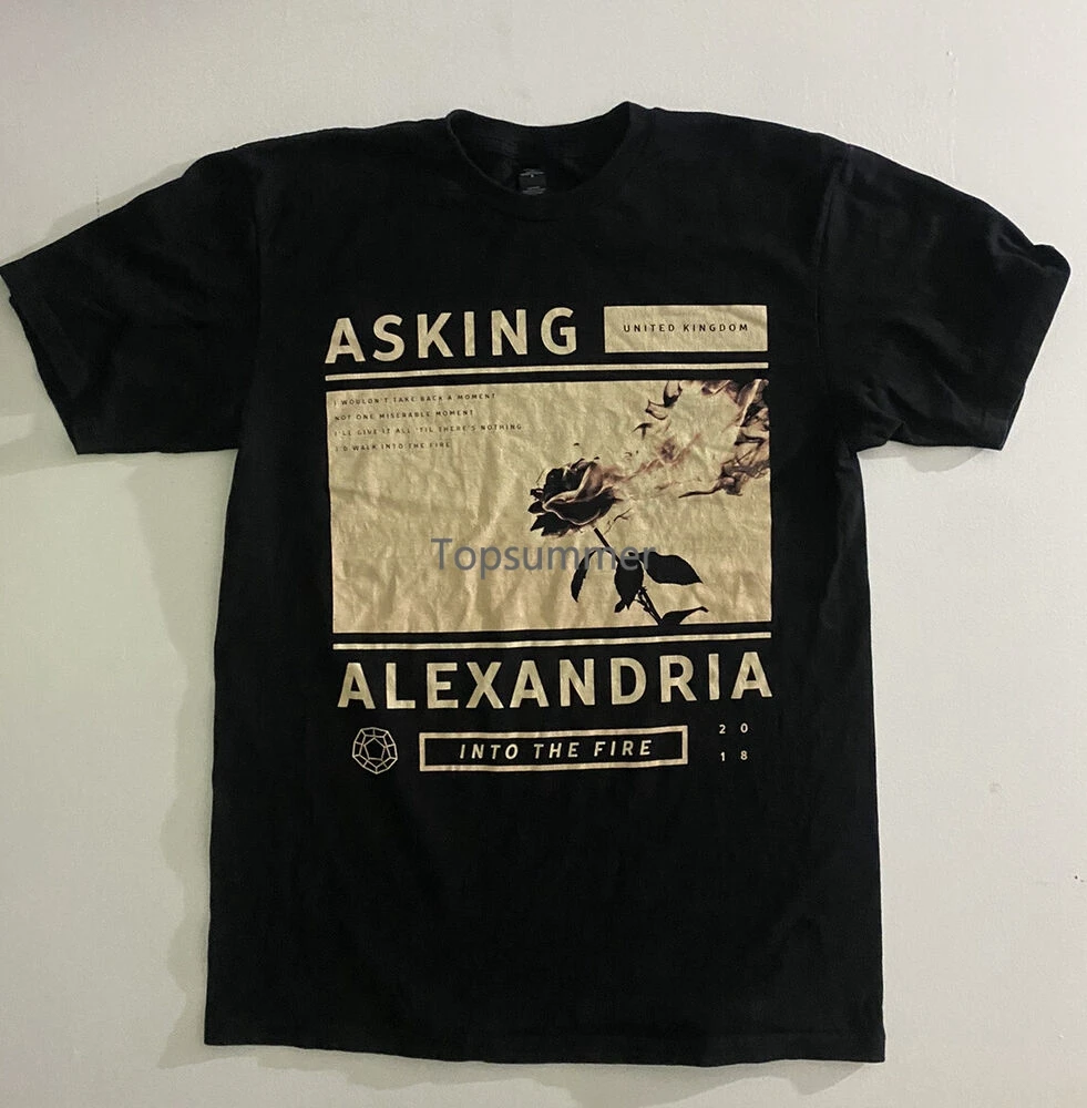 

Asking Alexandria Into The Fire Rose Graphic Black Size Medium T Shirt 2018