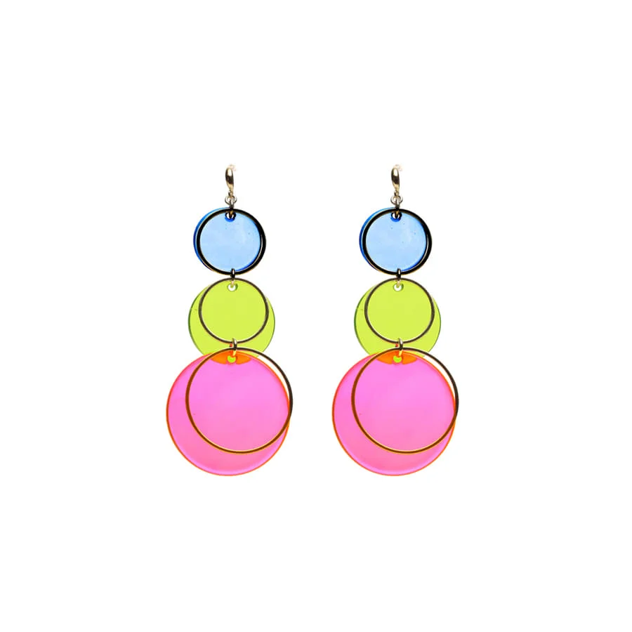 

2022grain De Beaute/Aznavour Colorful Transparent round Ins Ear Studs Earrings