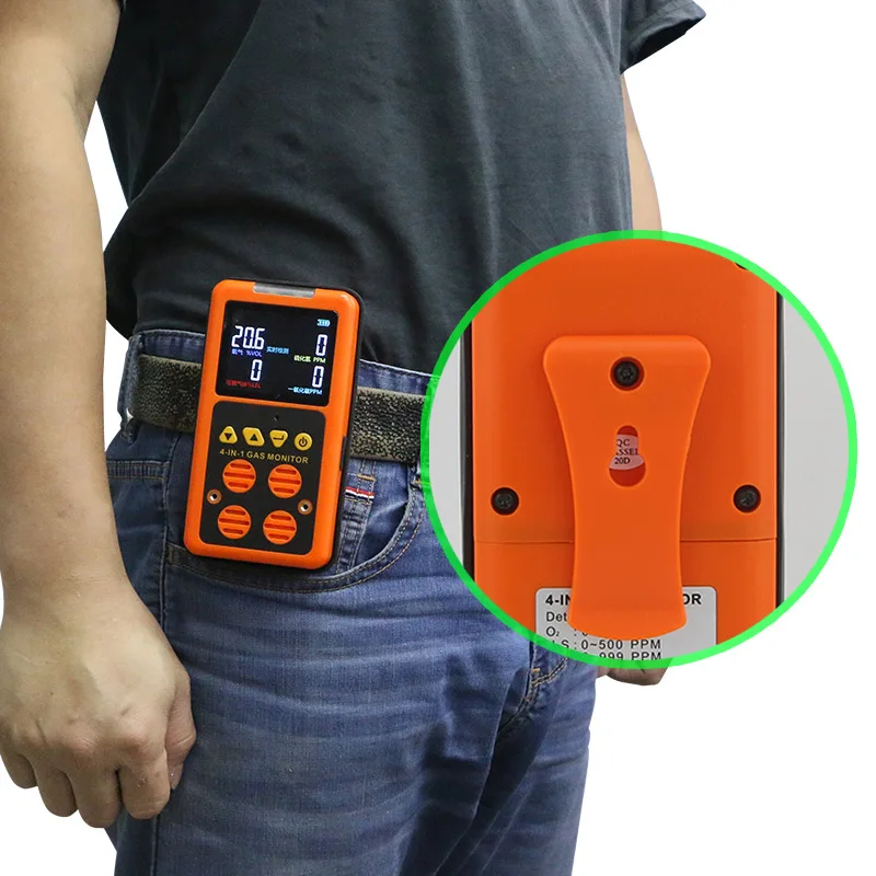 Мульти-детектор газа 4 в 1 монитор кислород O2 сероводорода H2S угарный газ горючий