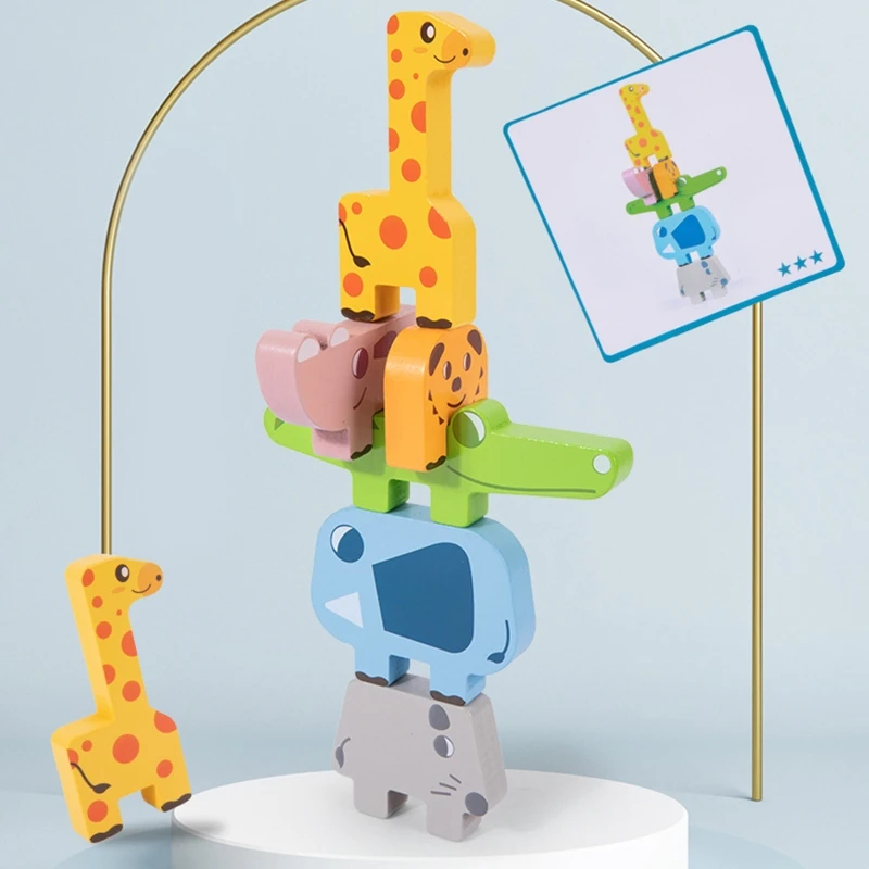 

2022 New Cute Wooden Stacker Puzzle Educational Balancing Activities Toy for 3+ Years Great Gift for Kids and Toddlers