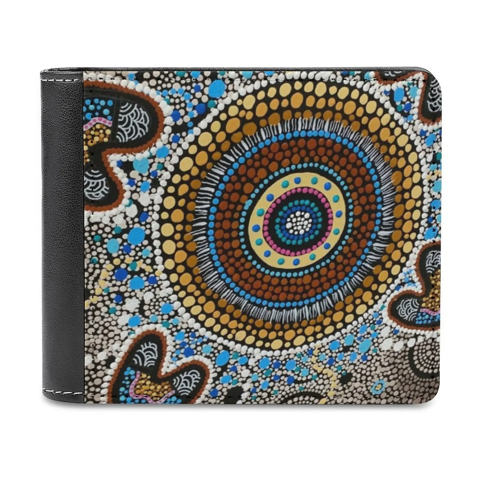 

Кошелек для встреч и визитных карточек мужской, короткий тонкий бумажник из кожи с индивидуальным узором