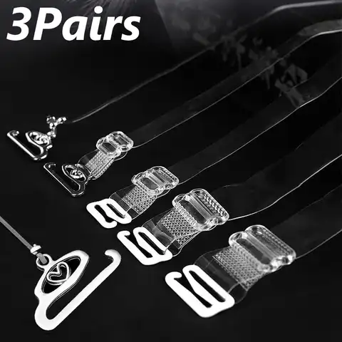 6Pcs Invisible Bra Strap Non-Slip Adjustable Bra Straps Transparent Shoulder Strap for Women Elastic Belt Intimates Accessories