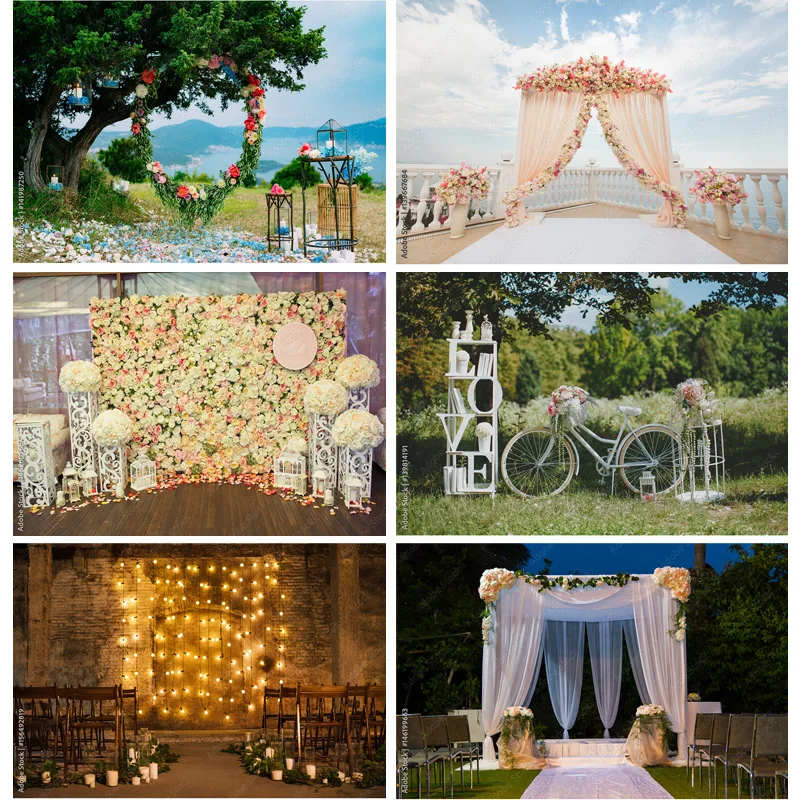 

SHUOZHIKE Art Fabricmade Wedding Photography Backdrops Flower Wall Forest Danquet Photo Background Studio Props HL-03