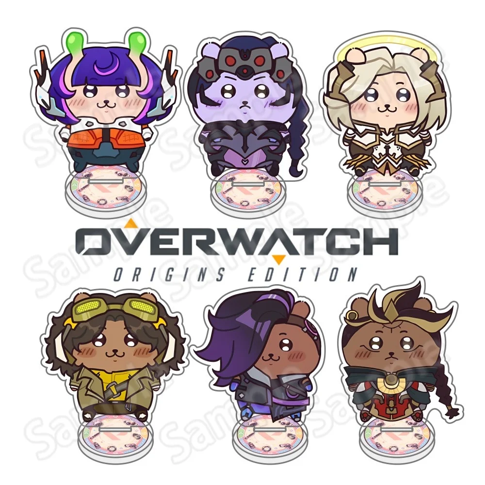 Фото Новые акриловые фигурки-брелоки Overwatch 2 (10 см): Зен'ата, Маккри и D.Va. Коллекционные игровые сувениры, украшение для рабочего стола, для фанатов. №1