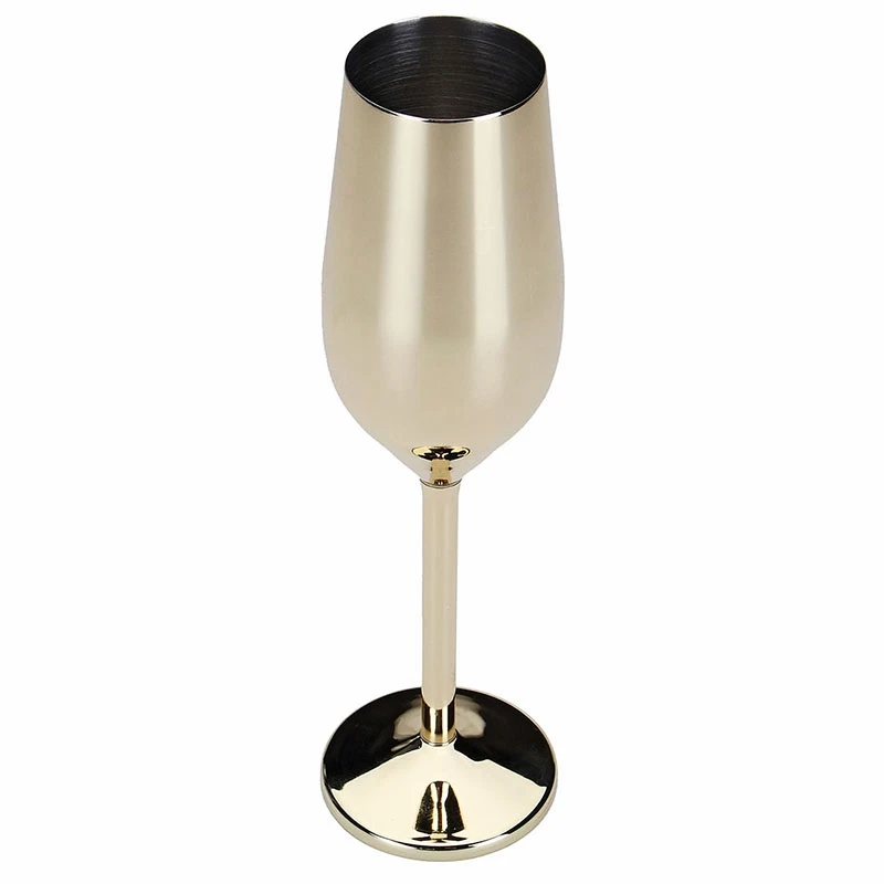 

2Pcs/Set Shatterproof Champagne Glasses Brushed Gold Wedding Toasting Champagne Flutes Drink Cup Party Marriage Wine Stainless