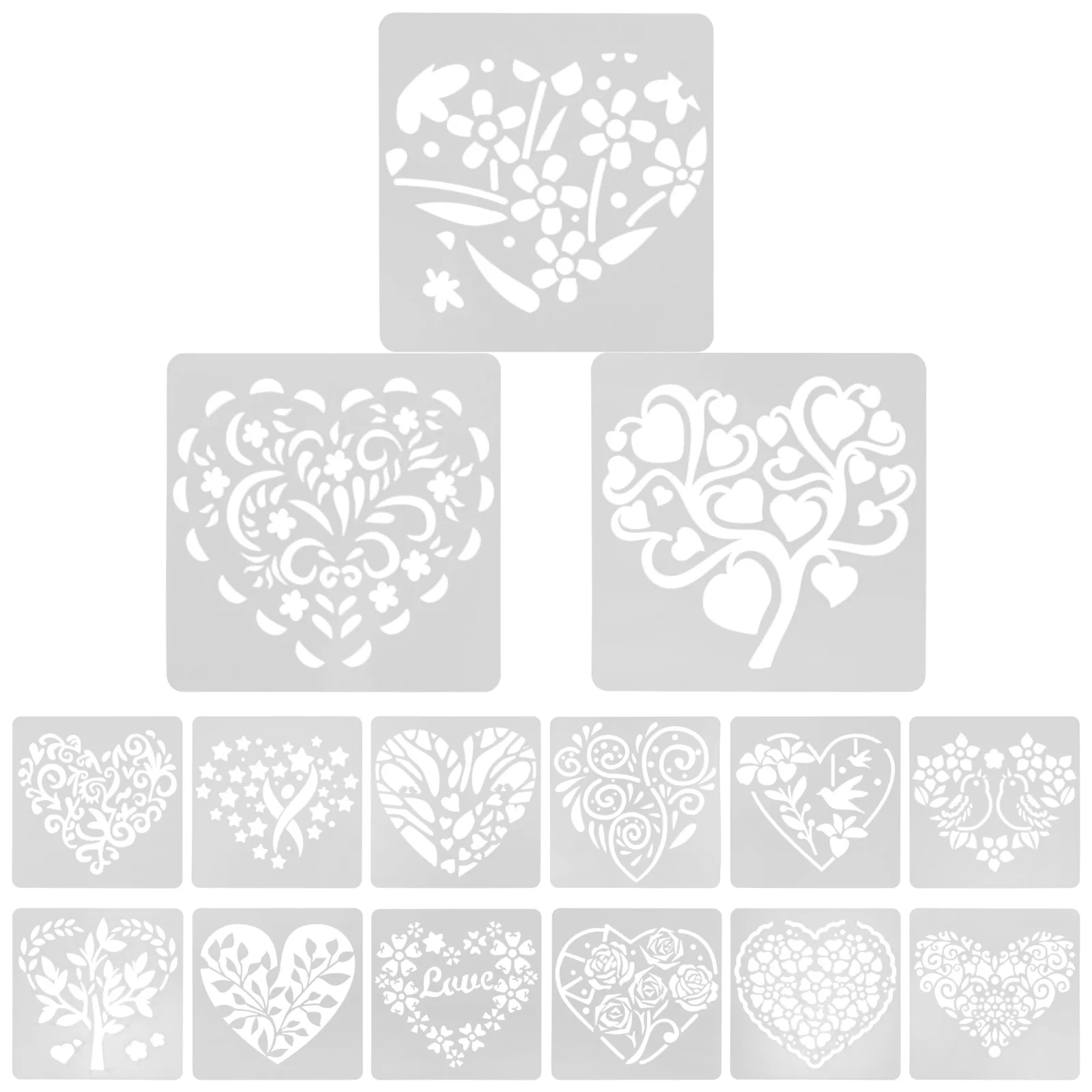 

3d Painting Stencil Love Heart Drawing Template Photo Album Kids DIY Supply