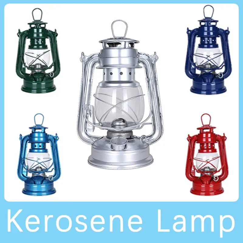 

Керосиновая лампа в стиле ретро для кемпинга, Переносной Фонарь, масляная лампа бронзового цвета, винтажный реквизит для фото, декоративные уличные фонари для кемпинга